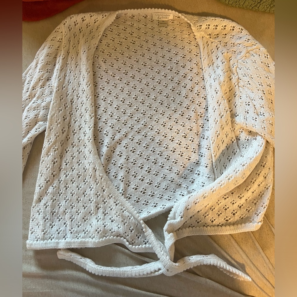 Cropped white sweater